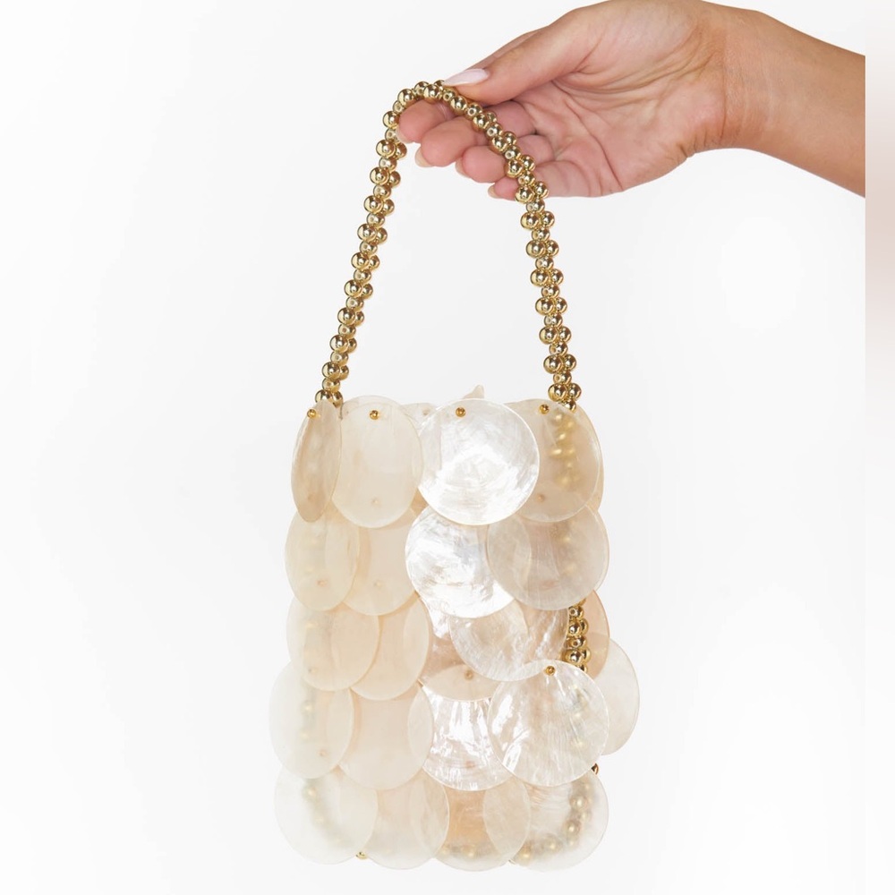 Luxurious quality Embellished shell mother of pearl sequin summer handbag purse - Picture 7 of 7